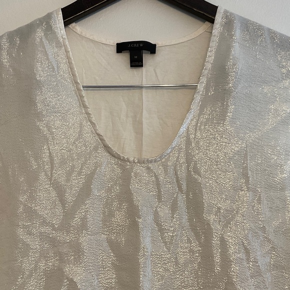 J. CREW Shimmering metallic Silk blend Cream Tank Top - Picture 3 of 7